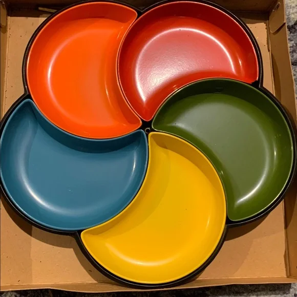 Vintage Plastic Sectional Dish Set made in Japan 70’s - Picture 3 of 11